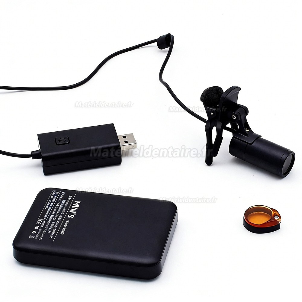 KWS KD-201AJ-3 1W lampe frontale dentaire LED &agrave; clip avec filtre optique